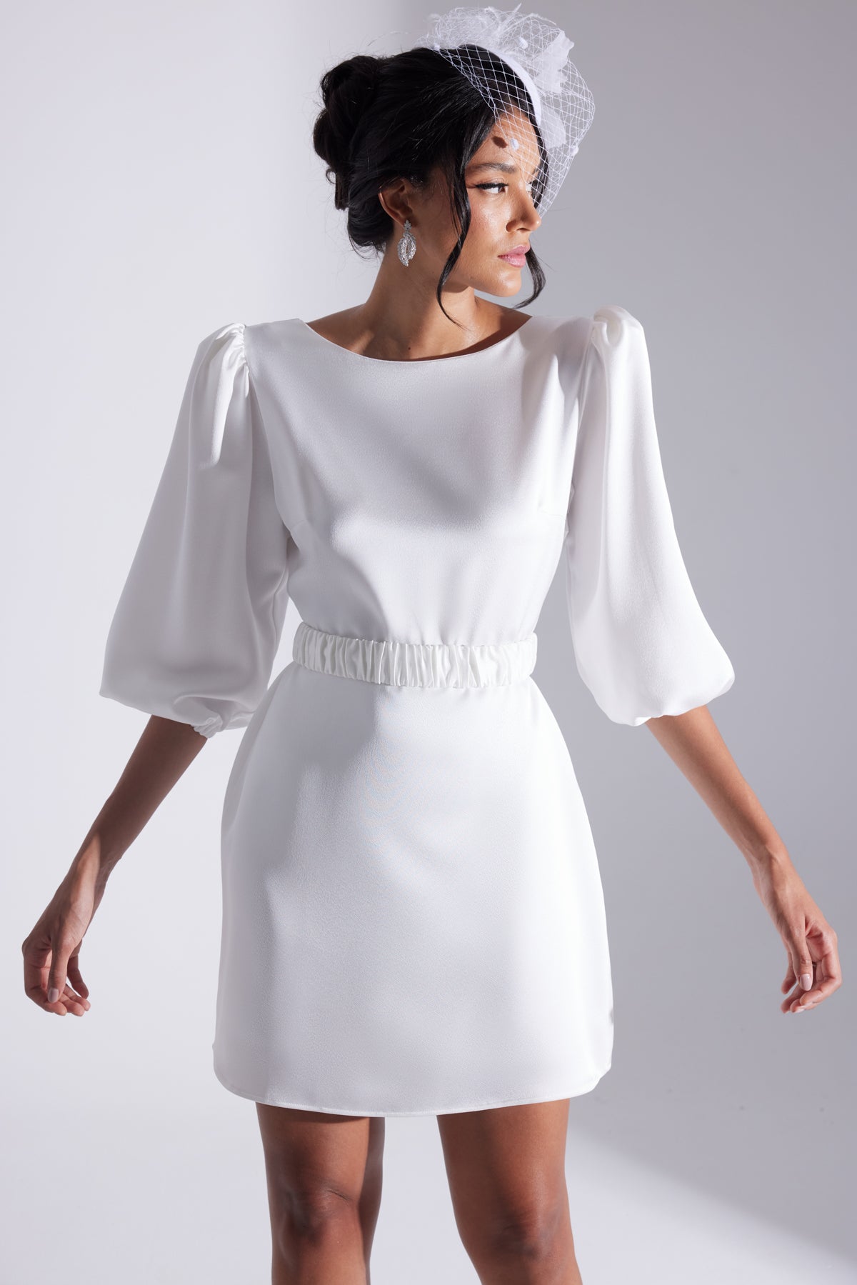 Julie Balon Kol Mini WHITE Engagement Dress