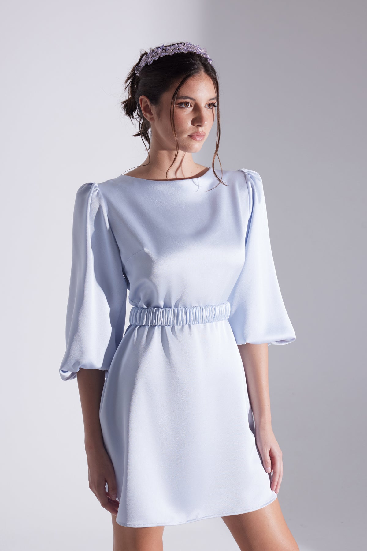 Robe de fiançailles Julie Balon Kol Mini Bleu Clair