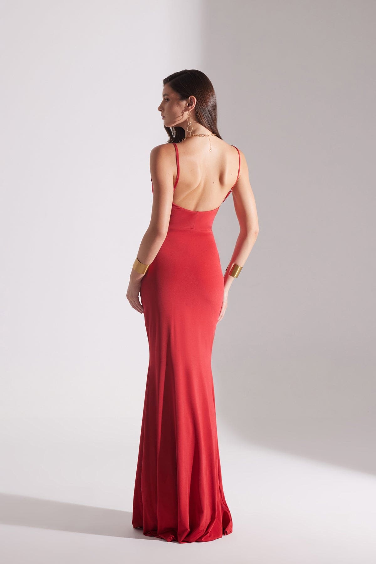 REBECCA ROTES FISCHKLEID MIT RIEMEN