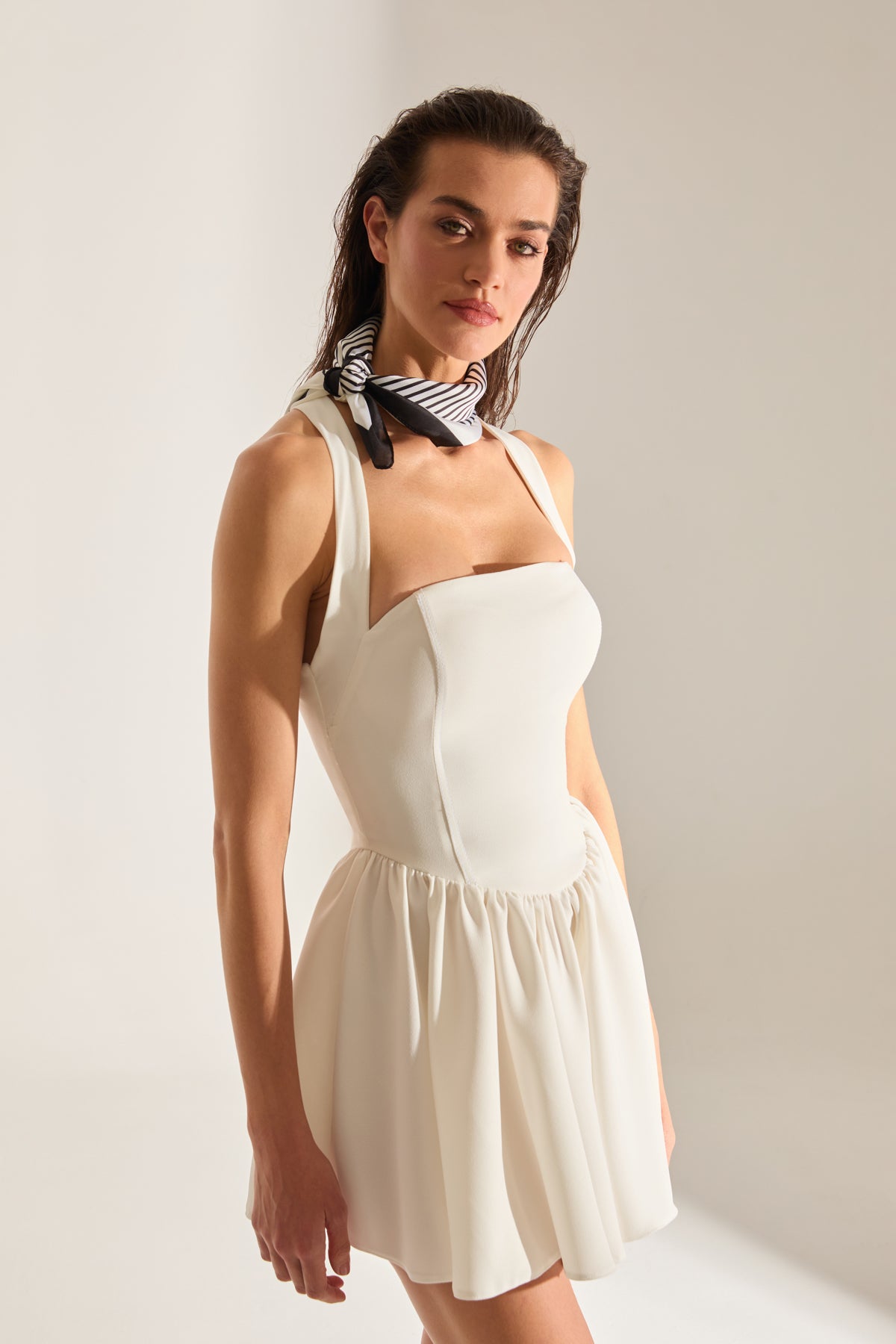 STELLA Strap White Mini Dress