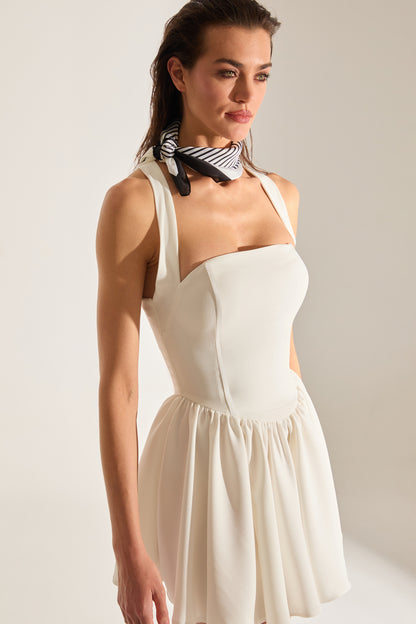 STELLA Strap White Mini Dress