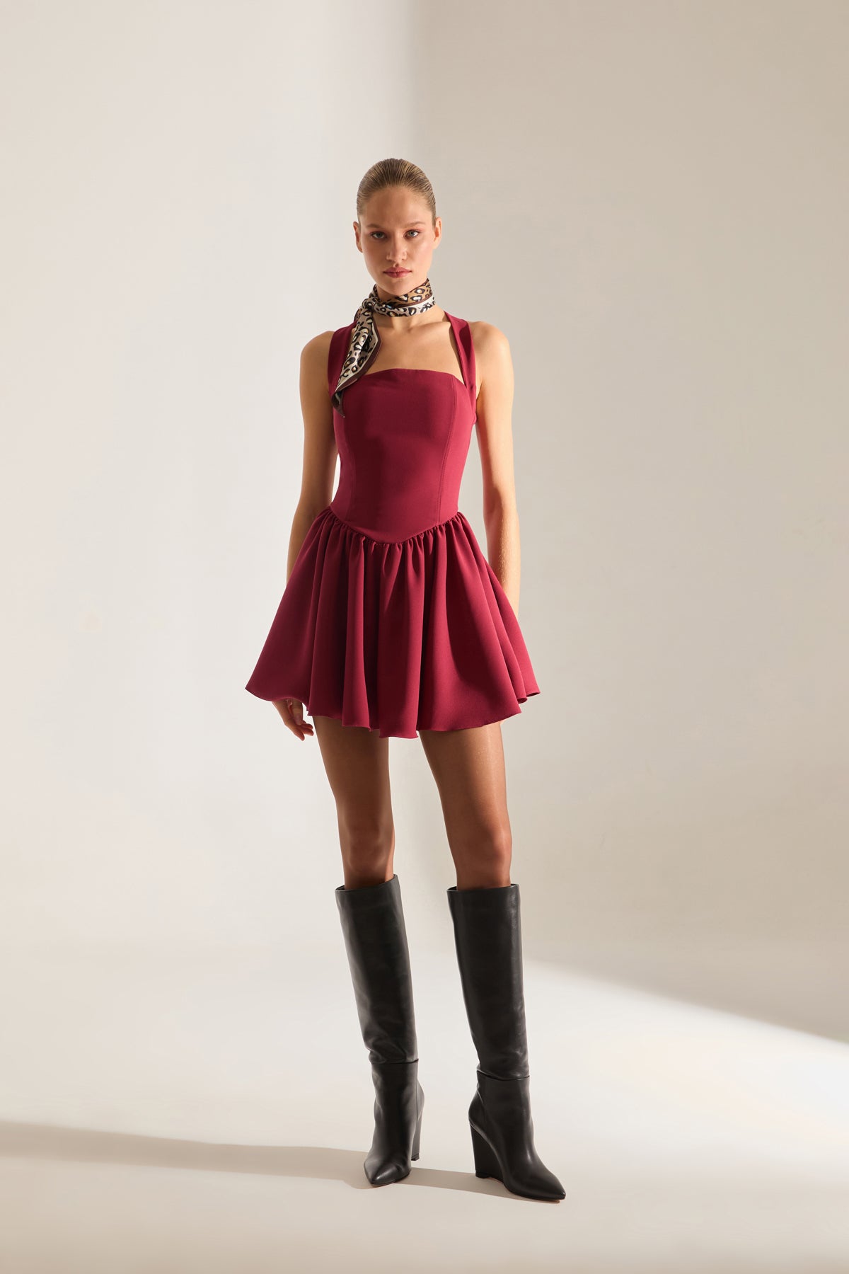 STELLA Strapless Dark Red Mini Dress