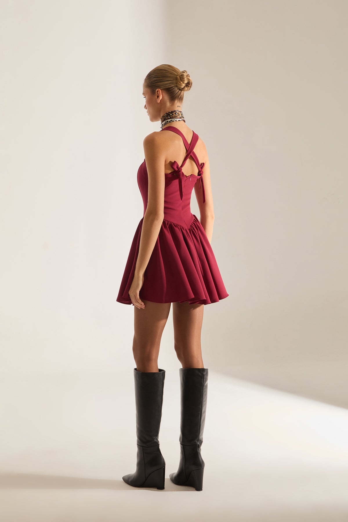 STELLA Strapless Dark Red Mini Dress