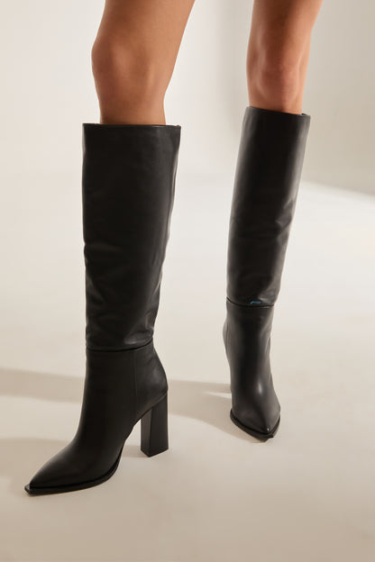 OSLO KALIN HEEL BLACK BOOTS