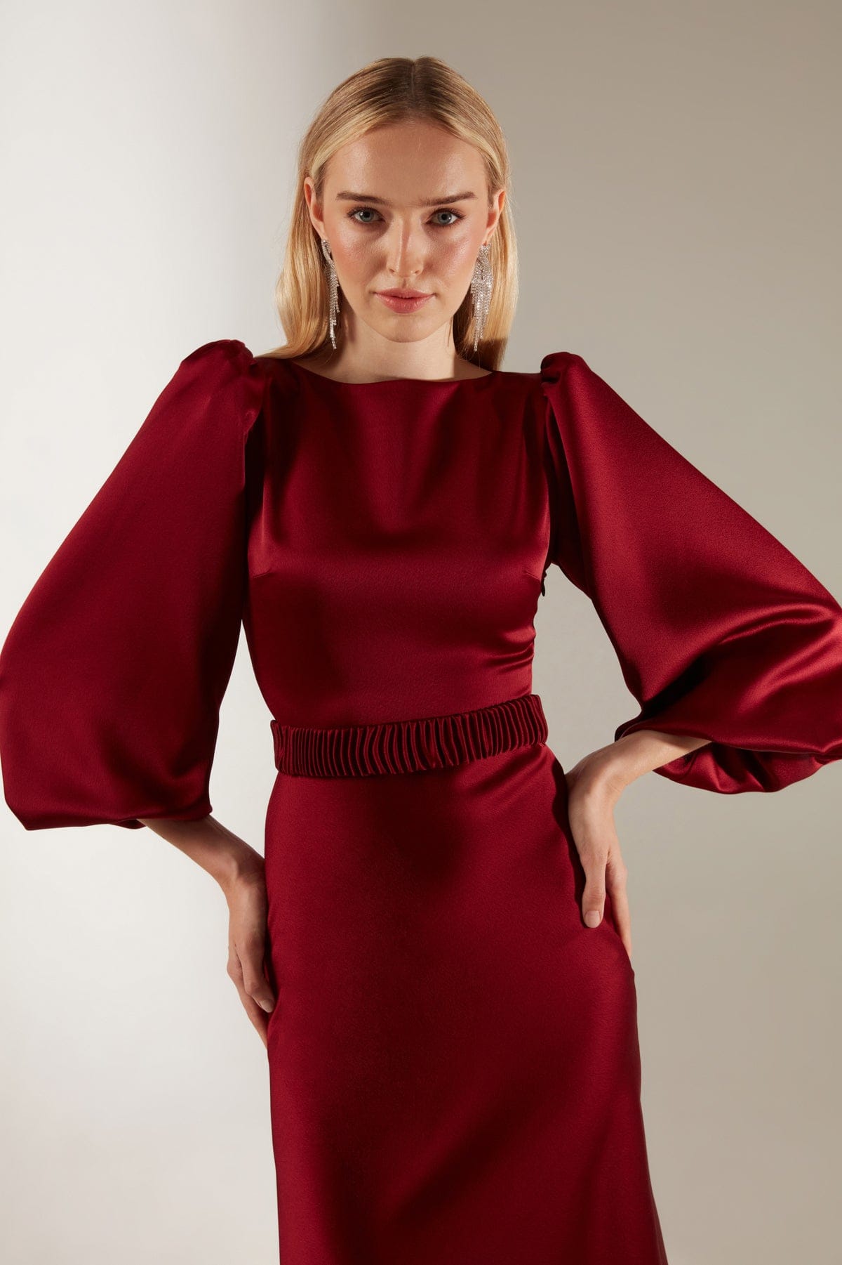 Red ballo s sleeve dress clearance